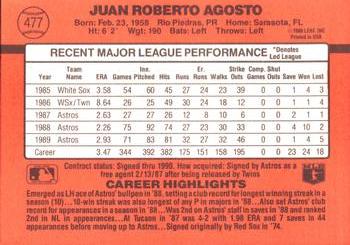 Juan Agosto  baseball card collectible - Main Image 2