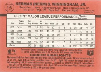 Herm Winningham  baseball card collectible - Main Image 2