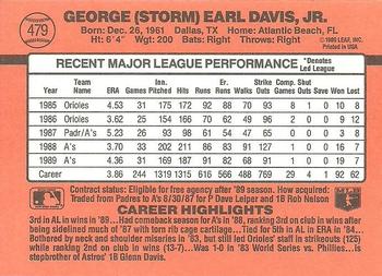 Storm Davis  baseball card collectible - Main Image 2