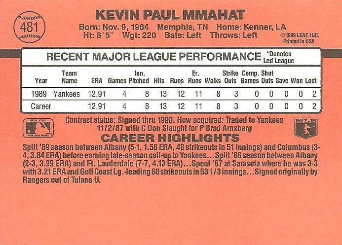 Kevin Mmahat  baseball card collectible - Main Image 2