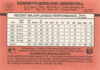 Ken Oberkfell  baseball card collectible - Main Image 2