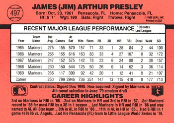 Jim Presley  baseball card collectible - Main Image 2