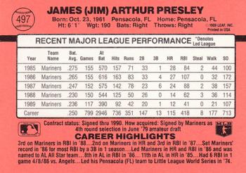 Jim Presley  baseball card collectible - Main Image 2