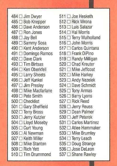 Checklist 436-537  baseball card collectible - Main Image 2