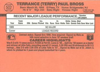 Terry Bross  baseball card collectible - Main Image 2