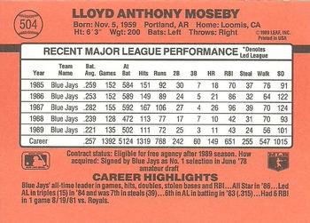 Lloyd Moseby  baseball card collectible - Main Image 2