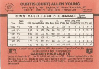 Curt Young  baseball card collectible - Main Image 2