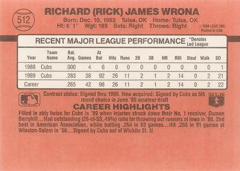 Rick Wrona  baseball card collectible - Main Image 2