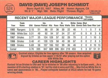Dave Schmidt  baseball card collectible - Main Image 2