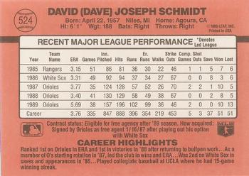 Dave Schmidt  baseball card collectible - Main Image 2