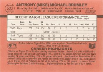 Mike Brumley  baseball card collectible - Main Image 2