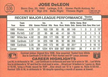 Jose DeLeon  baseball card collectible - Main Image 2
