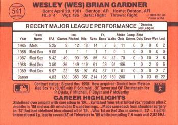 Wes Gardner  baseball card collectible - Main Image 2