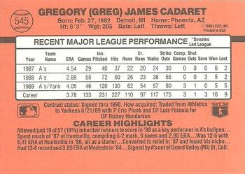 Greg Cadaret  baseball card collectible - Main Image 2
