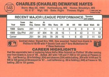Charlie Hayes  baseball card collectible - Main Image 2