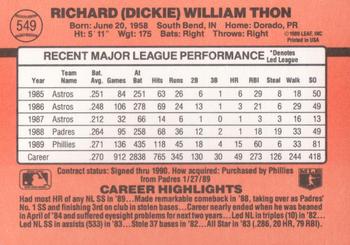 Dickie Thon  baseball card collectible - Main Image 2
