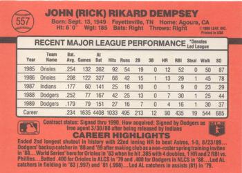 Rick Dempsey  baseball card collectible - Main Image 2