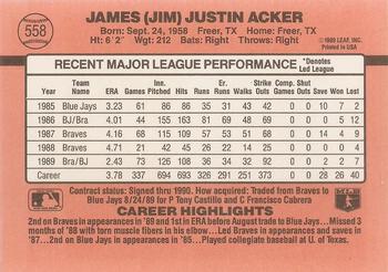Jim Acker  baseball card collectible - Main Image 2