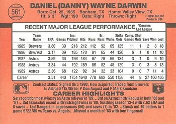 Danny Darwin  baseball card collectible - Main Image 2