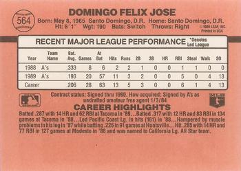 Felix Jose  baseball card collectible - Main Image 2