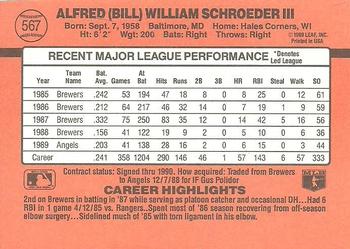 Bill Schroeder  baseball card collectible - Main Image 2