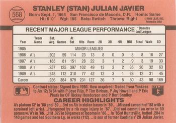 Stan Javier  baseball card collectible - Main Image 2
