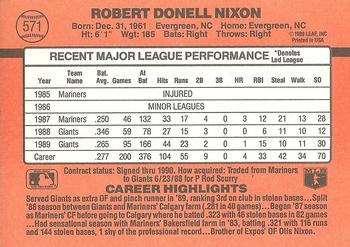 Donell Nixon  baseball card collectible - Main Image 2