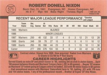 Donell Nixon  baseball card collectible - Main Image 2