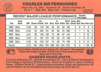 Sid Fernandez  baseball card collectible - Main Image 2