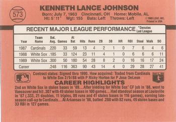 Lance Johnson  baseball card collectible - Main Image 2
