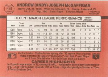 Andy McGaffigan  baseball card collectible - Main Image 2