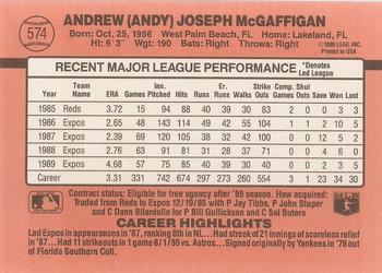 Andy McGaffigan  baseball card collectible - Main Image 2