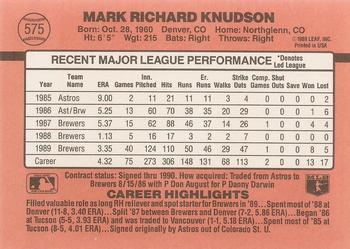 Mark Knudson  baseball card collectible - Main Image 2