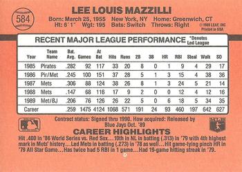Lee Mazzilli  baseball card collectible - Main Image 2
