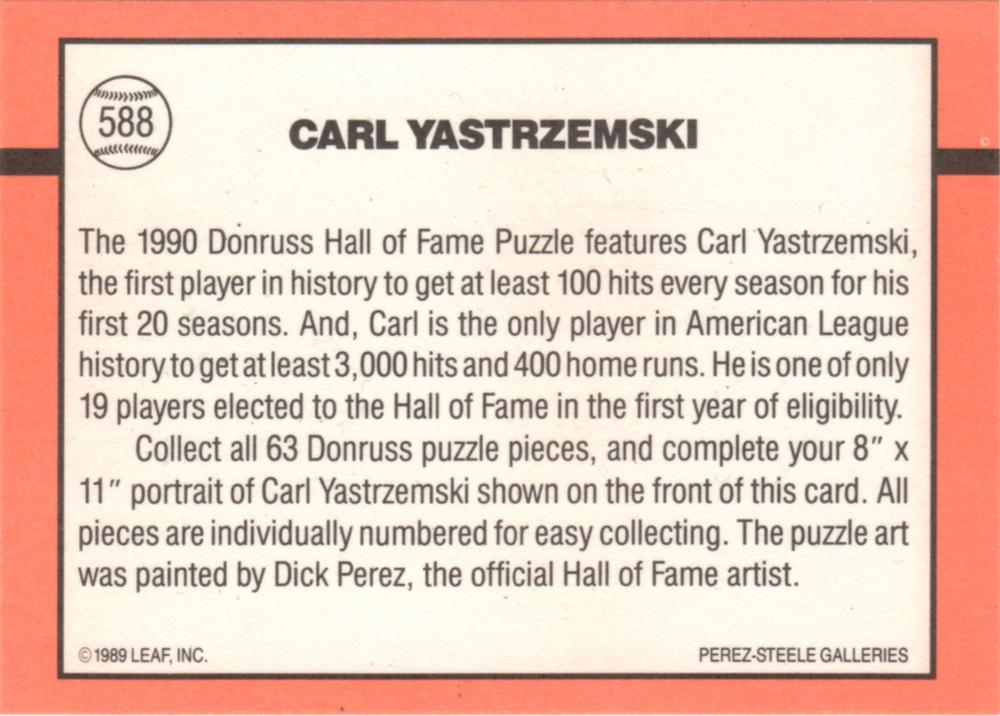 Carl Yastrzemski  baseball card collectible - Main Image 2