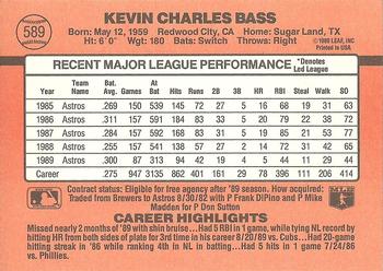 Kevin Bass  baseball card collectible - Main Image 2