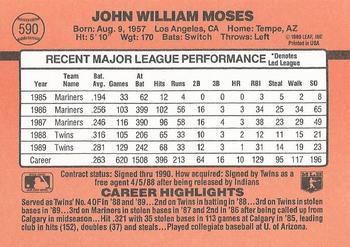 John Moses  baseball card collectible - Main Image 2
