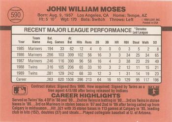 John Moses  baseball card collectible - Main Image 2