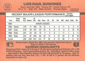 Luis Quinones  baseball card collectible - Main Image 2