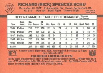 Rick Schu  baseball card collectible - Main Image 2