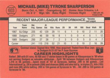 Mike Sharperson  baseball card collectible - Main Image 2