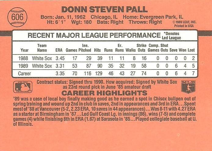 Donn Pall  baseball card collectible - Main Image 2