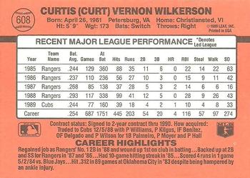 Curt Wilkerson  baseball card collectible - Main Image 2
