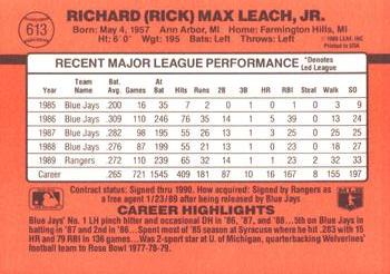 Rick Leach  baseball card collectible - Main Image 2