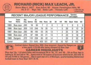 Rick Leach  baseball card collectible - Main Image 2