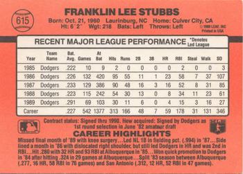 Franklin Stubbs  baseball card collectible - Main Image 2