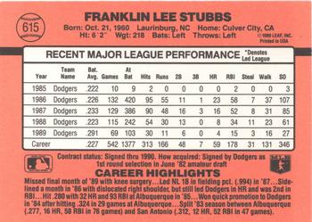 Franklin Stubbs  baseball card collectible - Main Image 2