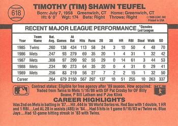 Tim Teufel  baseball card collectible - Main Image 2