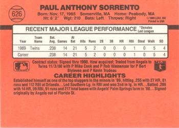 Paul Sorrento  baseball card collectible - Main Image 2