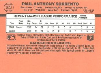 Paul Sorrento  baseball card collectible - Main Image 2